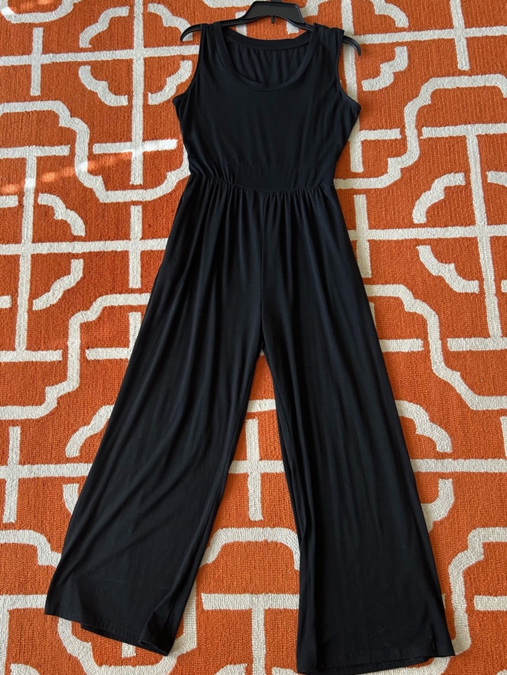 Black Sleeveless Wide-Leg Jumpsuit